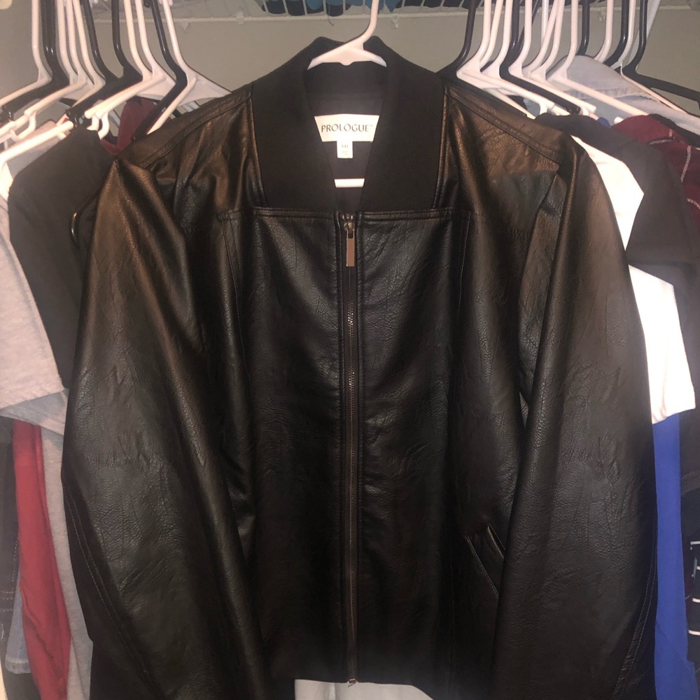 Faux Black Leather Jacket